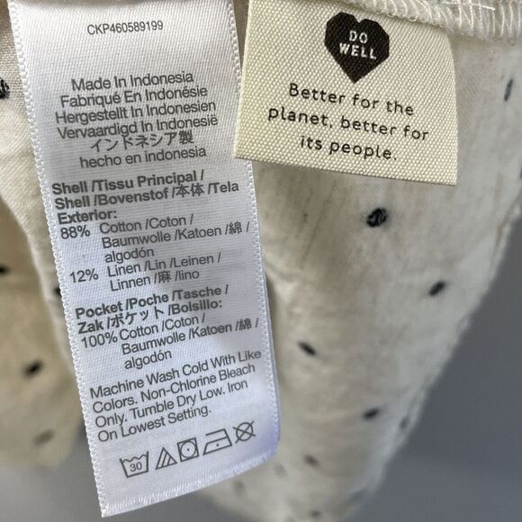 MADEWELL Womens Beige Cotton-Linen Lorelei Mini Dress NEW Clip-Dot NE768 Small S - Picture 10 of 11